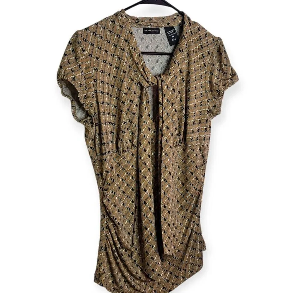 New York and Company Vintage 90s Blouse with Neck Tie size Medium